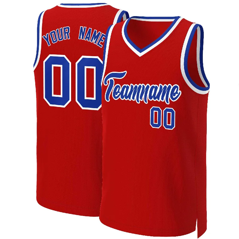 Personalized basketball jersey for family reunion teams-Custom Red Royal-White Classic Tops Basketball Jersey