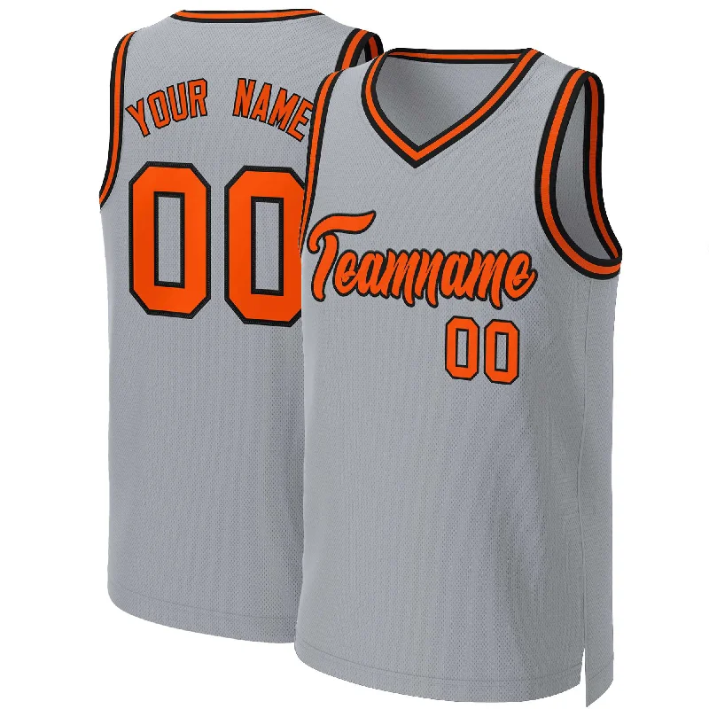 Custom basketball jersey for alumni sports teams-Custom Gray Orange-Black Classic Tops Basketball Jersey