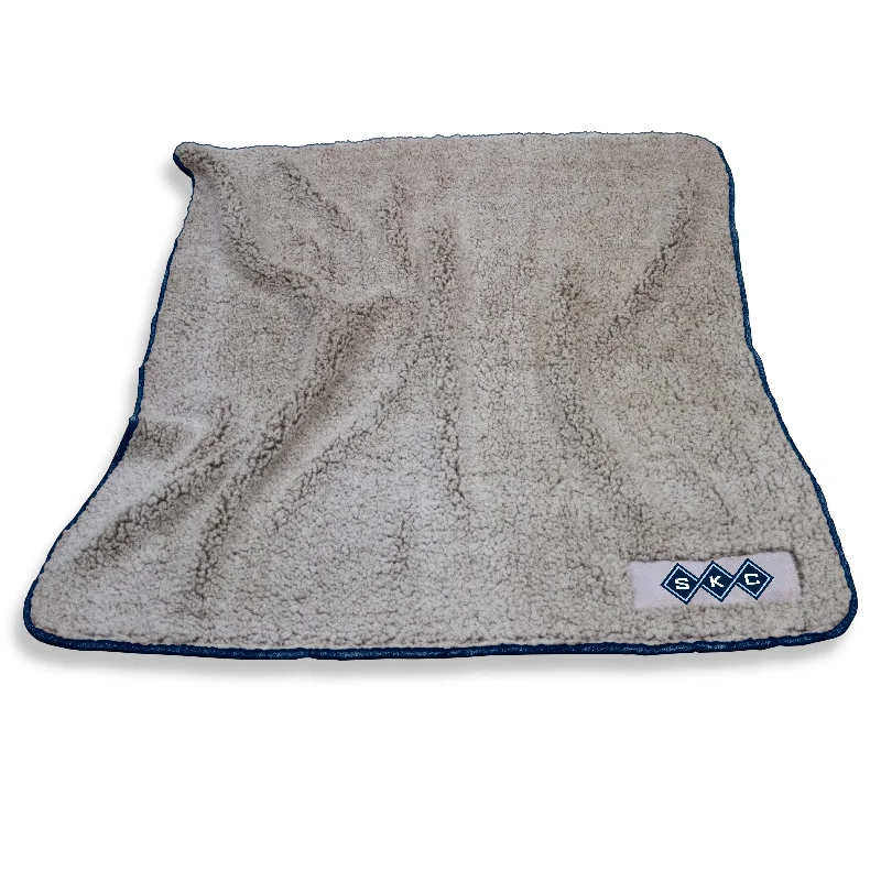 Custom team blankets for outdoor sports events-Sporting Kansas City Argyle Frosty Fleece