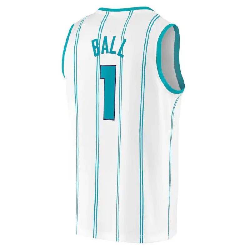 Personalized basketball jersey for birthday gifts-C.Hornets #1 LaMelo Ball Fanatics Branded 2022-23 Fast Break Replica Jersey White Association Edition Stitched American Basketball Jersey