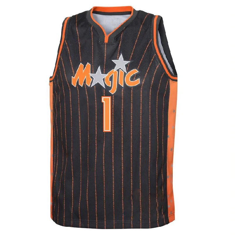 Basketball jersey with lightweight mesh fabric for ventilation-O.Magic #1 Jonathan Isaac 2021-22 Swingman Jersey City Edition Black Stitched American Basketball Jersey