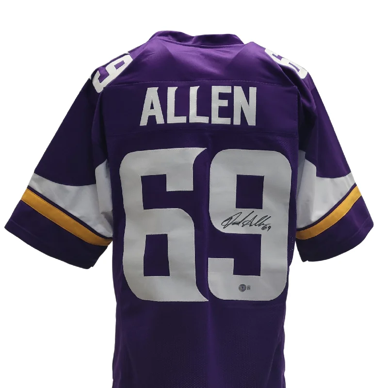 Custom soccer jersey for local and regional leagues-Jared Allen Signed Custom Purple Football Jersey