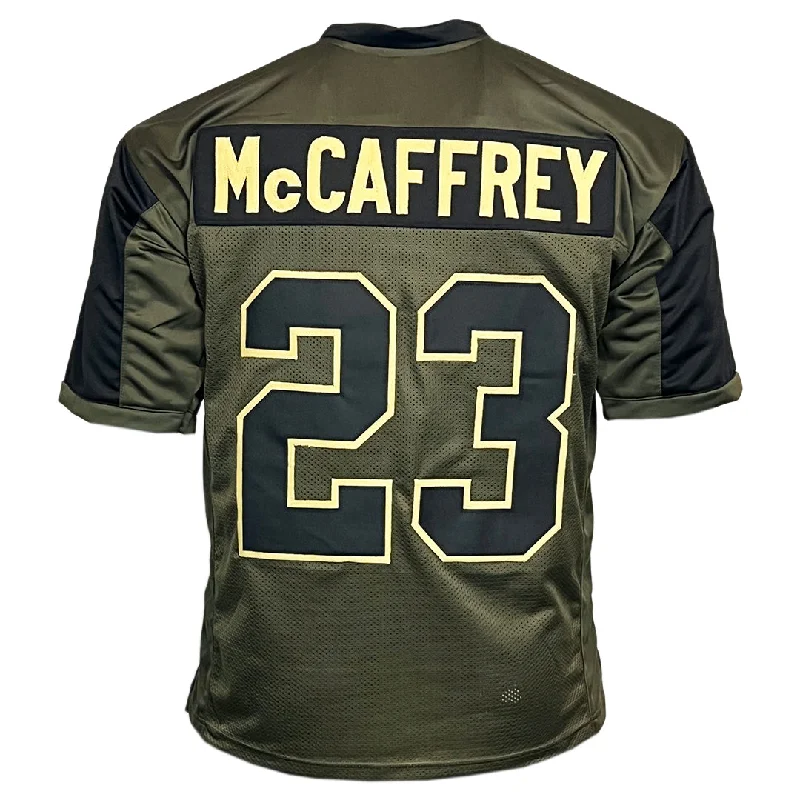 Soccer jersey with long sleeves for extra warmth-Christian McCaffrey Unsigned Salute to Service Football Jersey