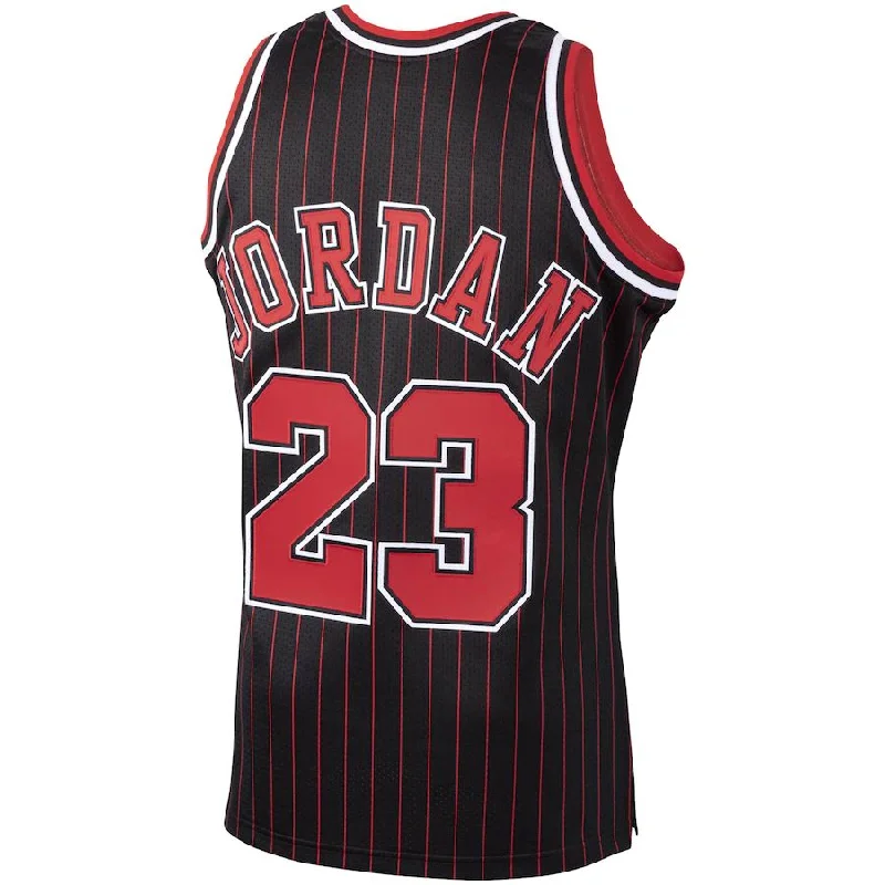 Custom basketball jersey with printed numbers for fan merch-C.Bulls #23 Michael Jordan Mitchell & Ness Hardwood Classics 1995-96 Authentic Jersey Black Stitched American Basketball Jersey