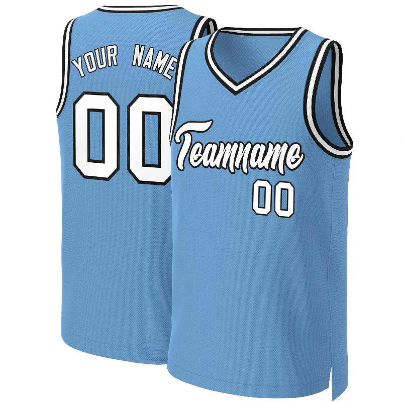 Basketball jersey for fan events with team spirit designs-Custom Light Blue White-Black Classic Tops Basketball Jersey