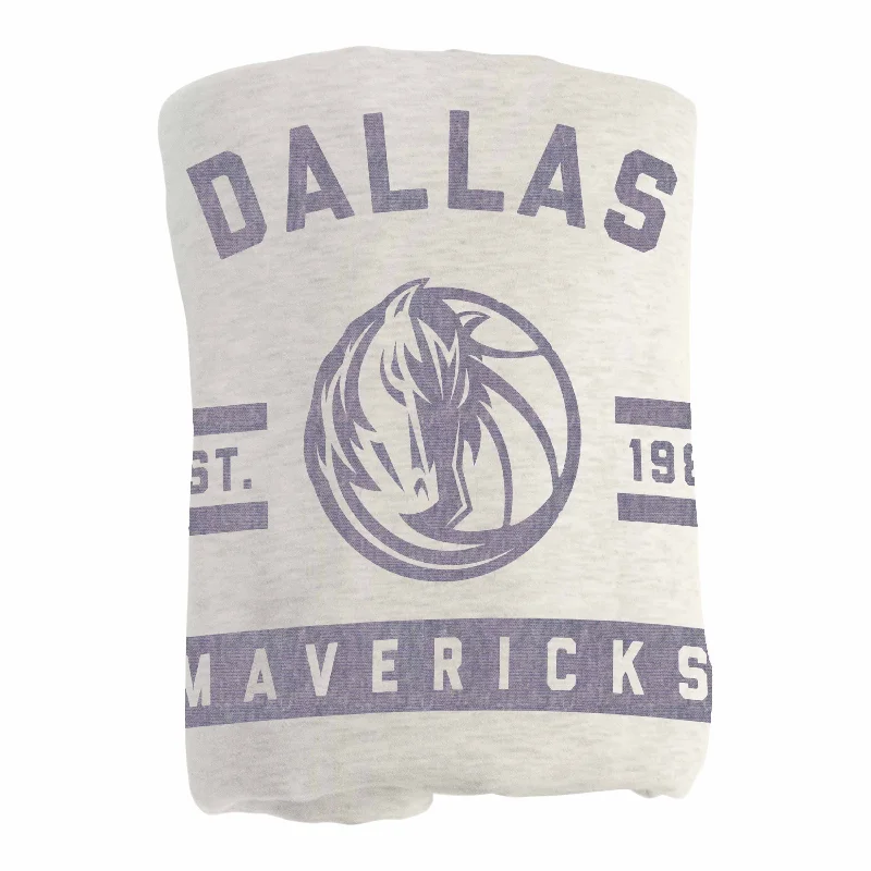 Team bathroom accessories for sports-themed bathrooms-Dallas Mavericks Oatmeal Sweatshirt Blanket