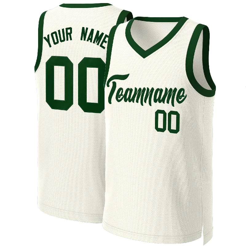 Custom basketball jersey with embroidered patches-Custom Khaki Green Classic Tops Basketball Jersey