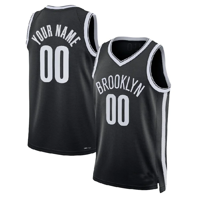 Custom basketball jersey for family and friends’ teams-Custom B.Nets 2021-22 Diamond Swingman Jersey Icon Edition Black American Stitched Basketball Jersey