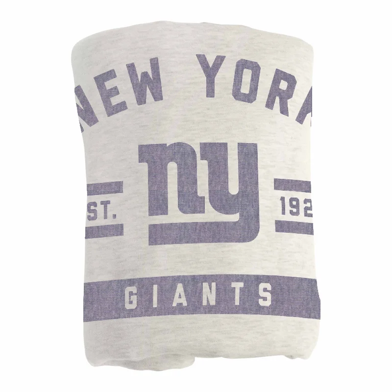 Custom team sheets for sports-themed bedrooms-New York Giants Oatmeal Sweatshirt Blanket