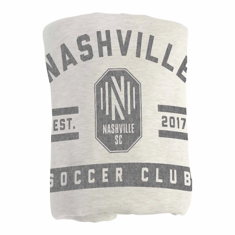 Team logo ottomans for home spaces-Nashville SC Sublimated Sweatshirt Blanket