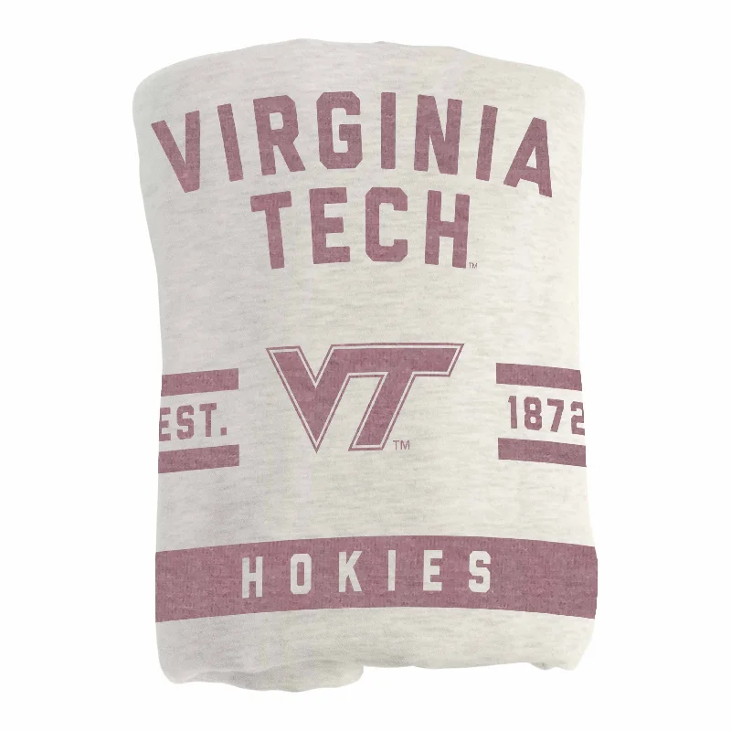 Team logo placemats for dining rooms-Virginia Tech Oatmeal Sweatshirt Blanket