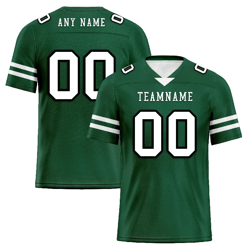 Soccer jersey with embroidered patches for authenticity-Custom Green Classic Style Personalized Authentic Football Jersey FBJ02-bd0a70a9