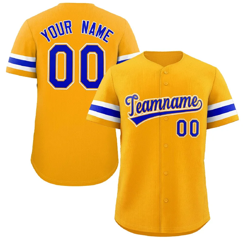 Classic baseball jersey with modern design details-Custom Yellow Royal-White Classic Style Authentic Baseball Jersey