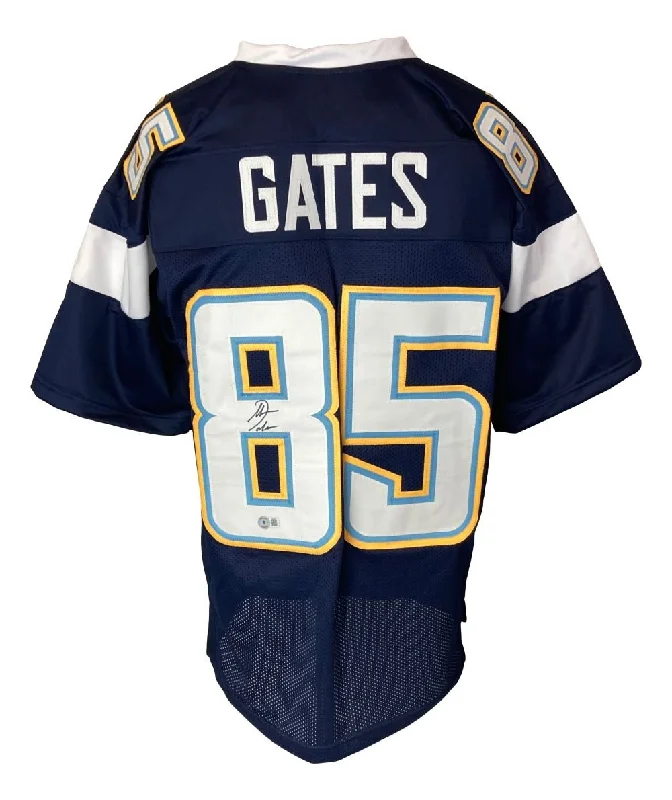 Custom soccer jersey with textured fabric for comfort-Antonio Gates San Diego Signed Navy Blue Football Jersey BAS