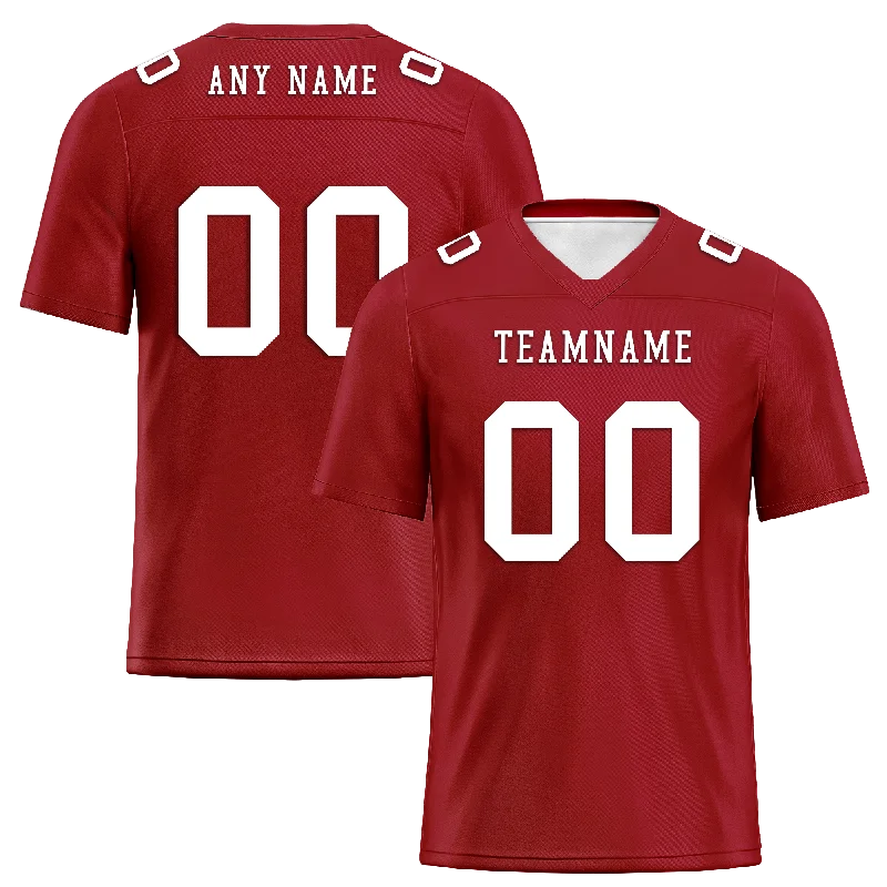 Custom soccer jersey for tournaments and competitions-Custom Red Classic Style Personalized Authentic Football Jersey FBJ02-bd0a700a