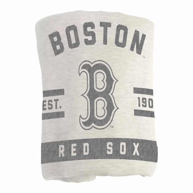 Team logo laundry hampers for sports rooms-Boston Red Sox Oatmeal Sweatshirt Blanket