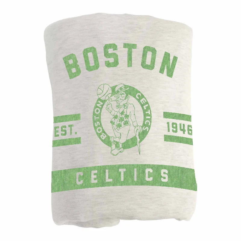 Custom team gift sets with home textiles-Boston Celtics Oatmeal Sweatshirt Blanket