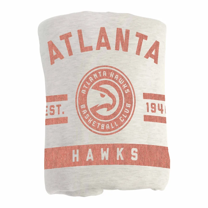 Team home textiles with fan slogans and mottos-Atlanta Hawks Oatmeal Sweatshirt Blanket