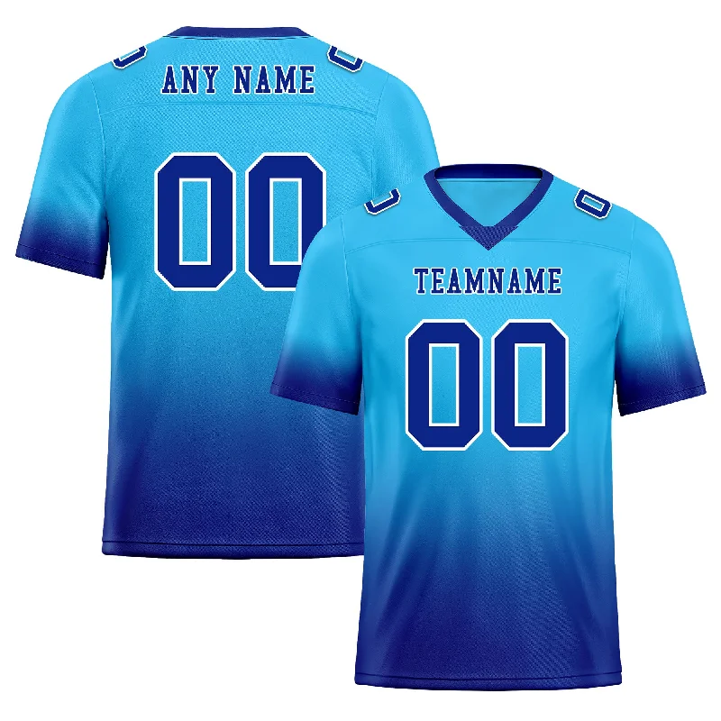 Personalized soccer jersey for school sports events-Custom Dark Blue Fade Fashion Personalized Authentic Football Jersey FBJ02-D06100