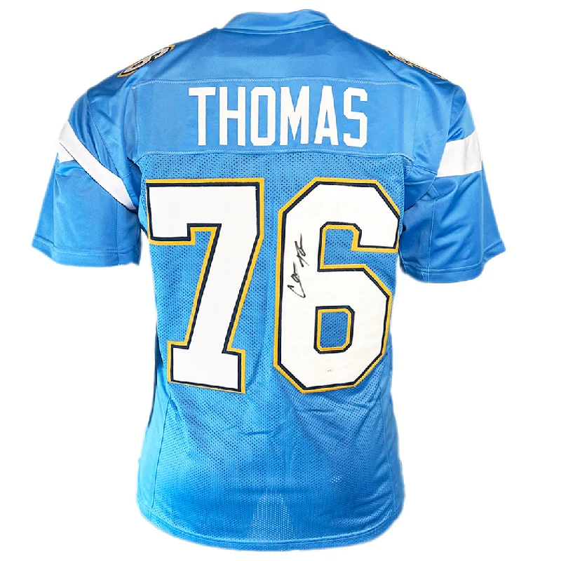 Long-sleeve rugby jerseys for cooler weather matches-Cam Thomas Signed San Diego Light Blue Football Jersey (JSA)