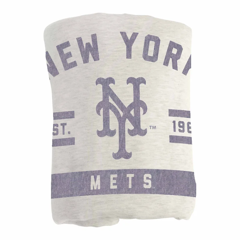 Personalized team wall hangings for sports rooms-New York Mets Oatmeal Sweatshirt Blanket