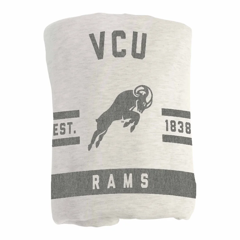 Team bed skirts for sports-themed beds-Virginia Commonwealth Oatmeal Sweatshirt Blanket