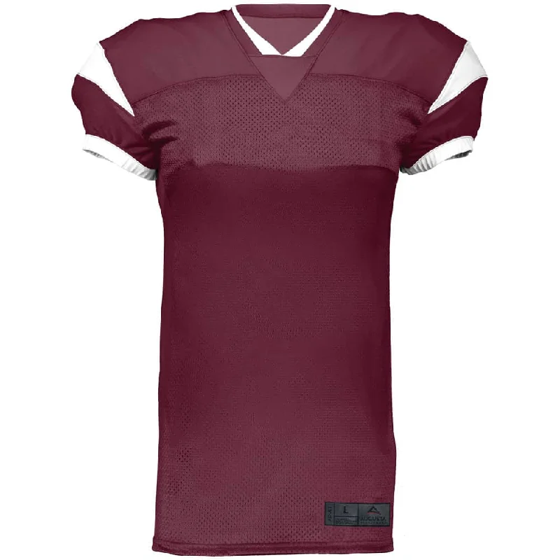 Rugby jersey with vintage design for collectors-Slant Maroon-White Football Jersey