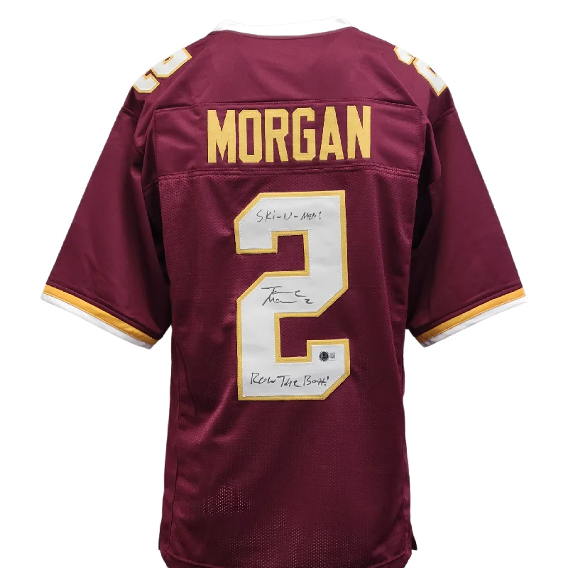 Personalized soccer jersey for gift items and fan merchandise-Tanner Morgan Signed Custom Maroon Football Jersey w/ Inscriptions