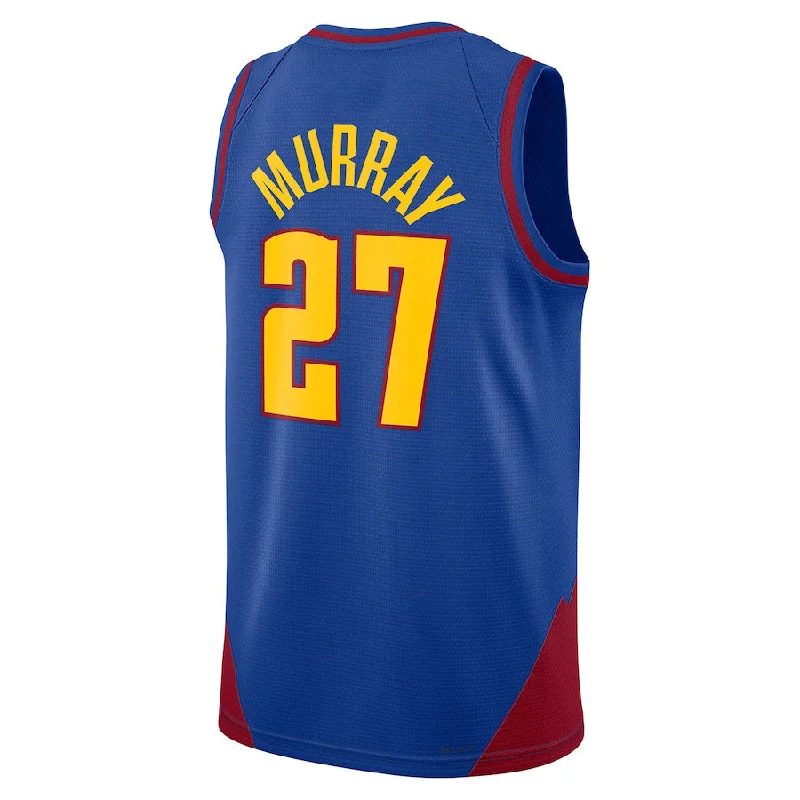 Basketball jersey with breathable fabric for performance-D.Nuggets #27 Jamal Murray Jordan Brand 2022-23 Statement Edition Swingman Jersey Blue Stitched American Basketball Jersey