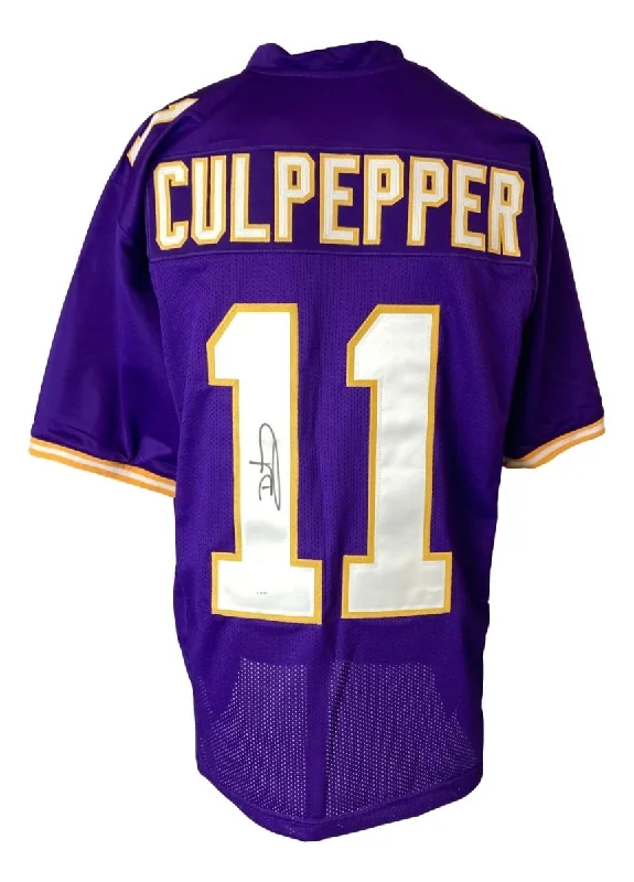 Soccer jersey with moisture-wicking technology for staying dry-Daunte Culpepper Minnesota Signed Purple Football Jersey JSA ITP