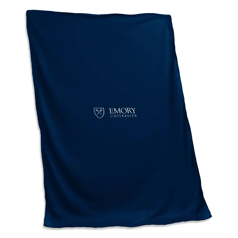 Team wall art for sports-themed bedrooms-Emory University Screened Sweatshirt Blanket