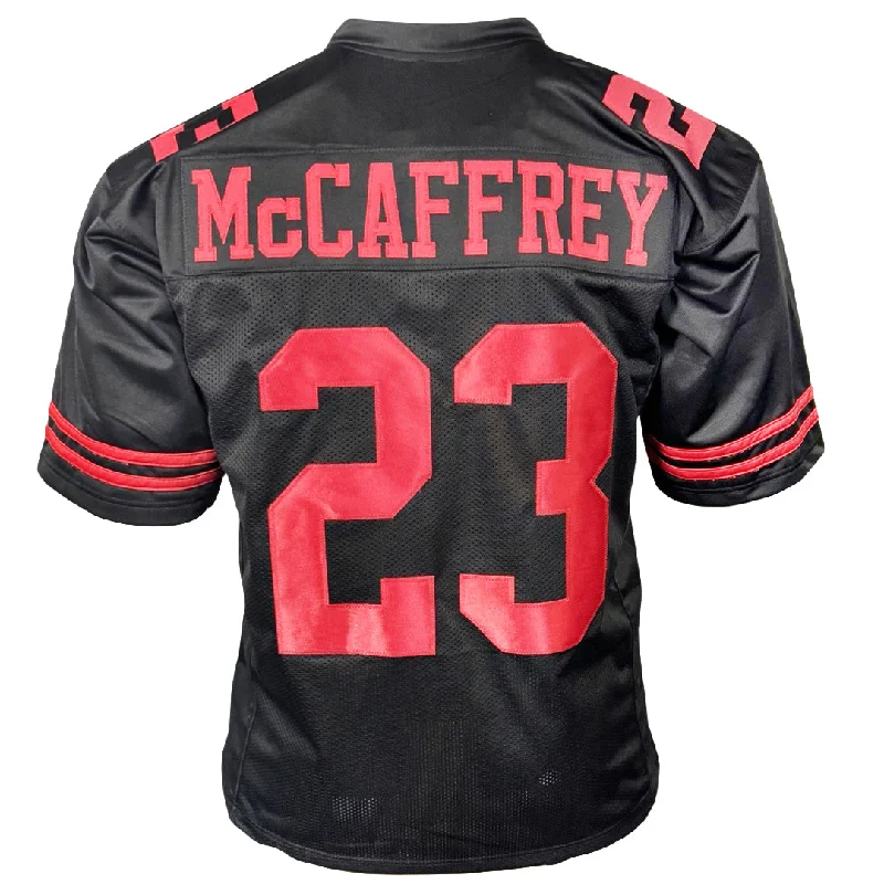 Soccer jersey with breathable mesh panels for comfort-Christian McCaffrey UNSIGNED San Francisco Black Football Jersey