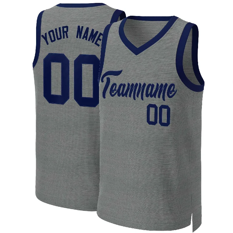 Custom basketball jersey with bold graphic designs-Custom Dark Gray Navy Classic Tops Basketball Jersey