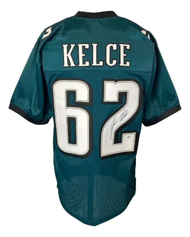 Lightweight soccer jersey for summer games-Jason Kelce Philadelphia Signed Green Football Jersey PSA ITP Hologram