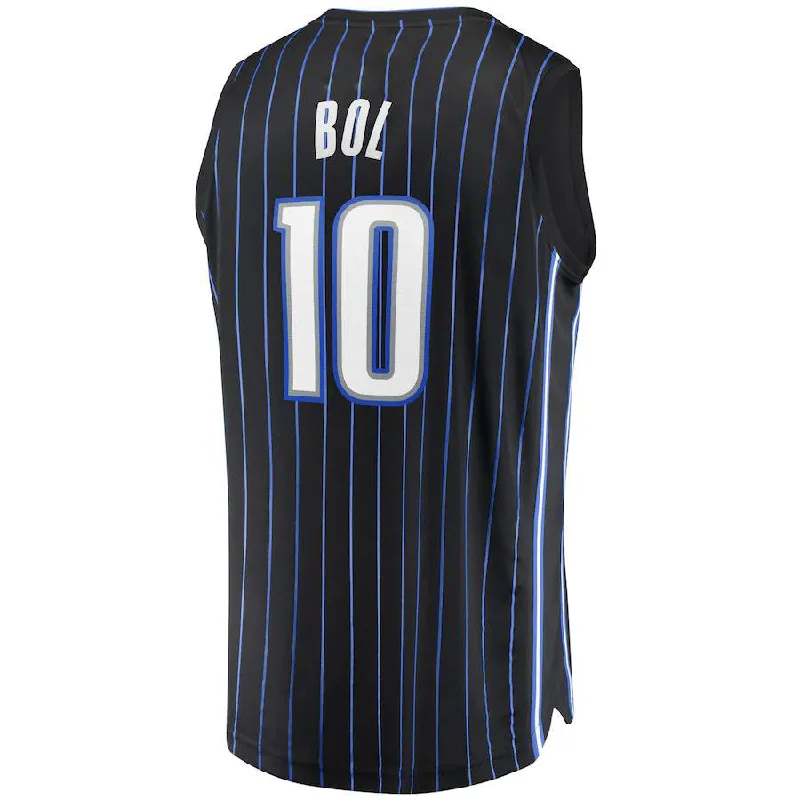 Custom basketball jersey for teams-O.Magic #10 Bol Bol Fanatics Branded 2021-22 Fast Break Replica Jersey Icon Edition Black Stitched American Basketball Jersey