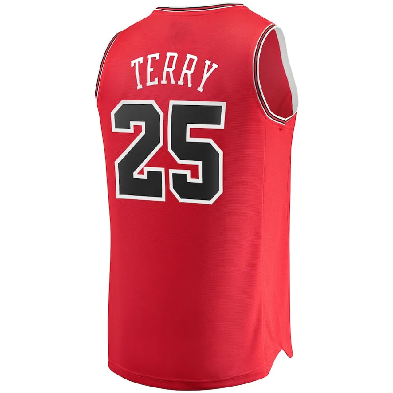 Basketball jersey for high school teams-C.Bulls #25 Dalen Terry Fanatics Branded 2022 Draft First Round Pick Fast Break Replica Jersey Icon Edition Red Stitched American Basketball Jersey