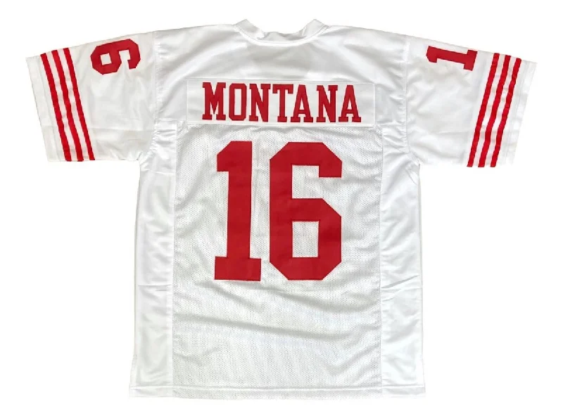 Personalized soccer jersey with bold lettering-Joe Montana San Francisco White Football Jersey