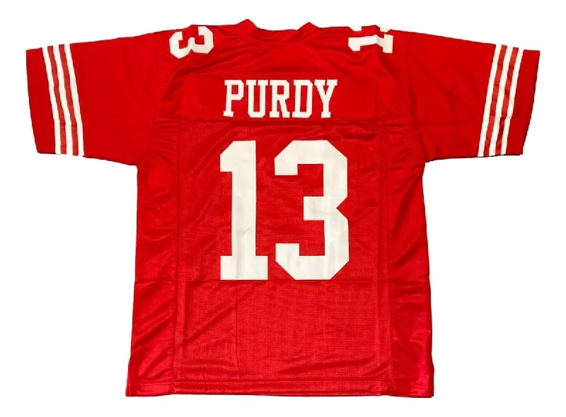 Personalized soccer jersey for family teams-Brock Purdy San Francisco Red Football Jersey