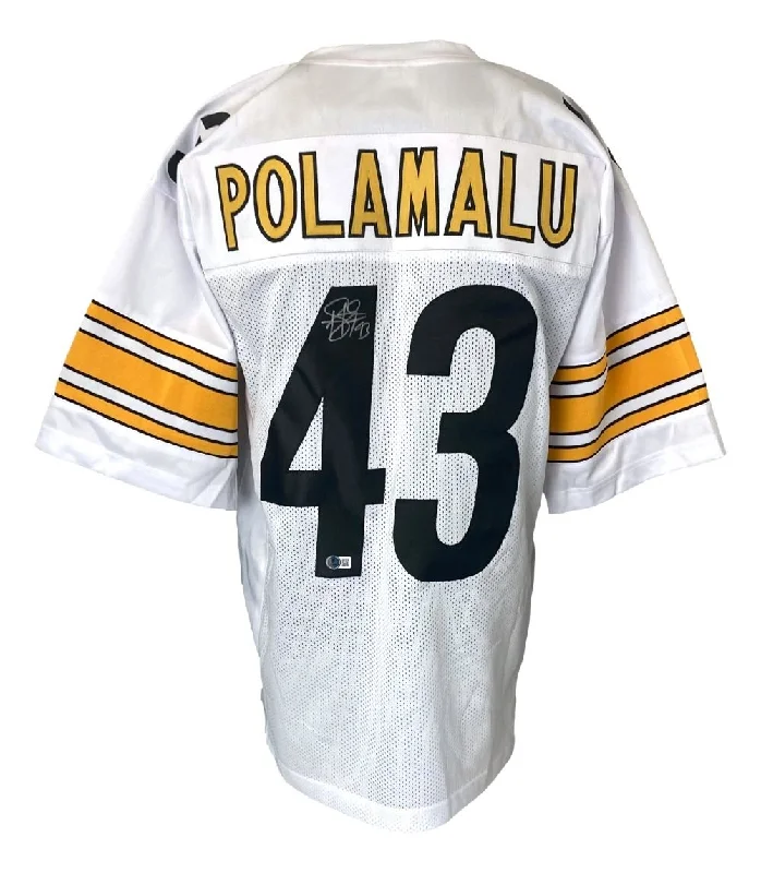 High-performance soccer jersey for athletes-Troy Polamalu Pittsburgh Signed White Football Jersey BAS ITP