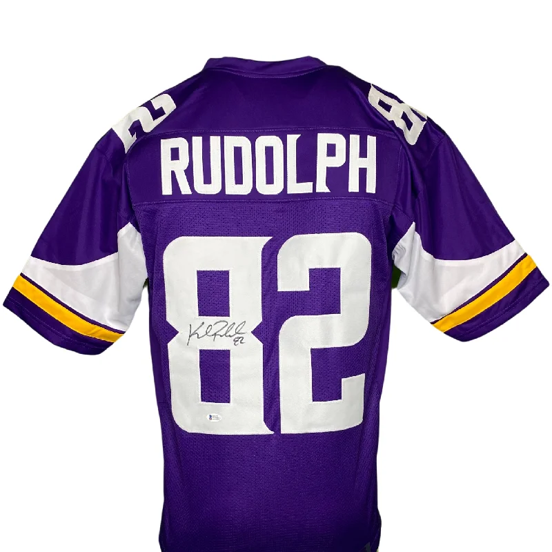 Personalized soccer jersey with retro design elements-Kyle Rudolph Signed Custom Purple Football Jersey