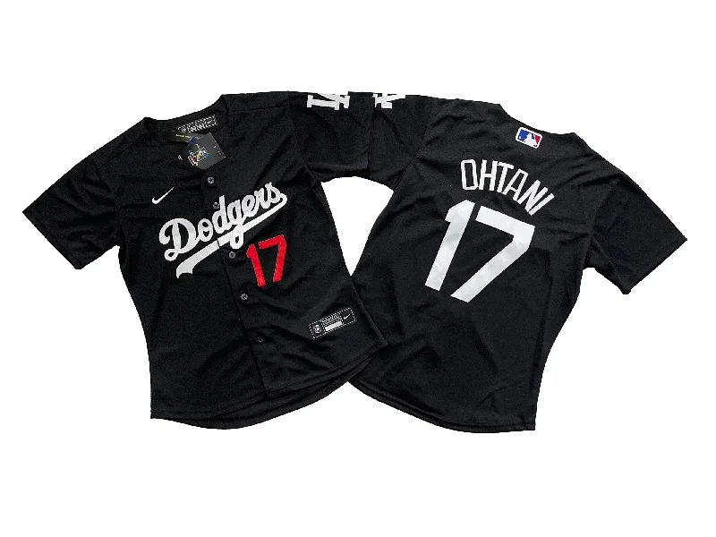 Lightweight baseball jersey for warm weather games-Women's Los Angeles Dodgers #17 Shohei Ohtani Royal Black Jersey