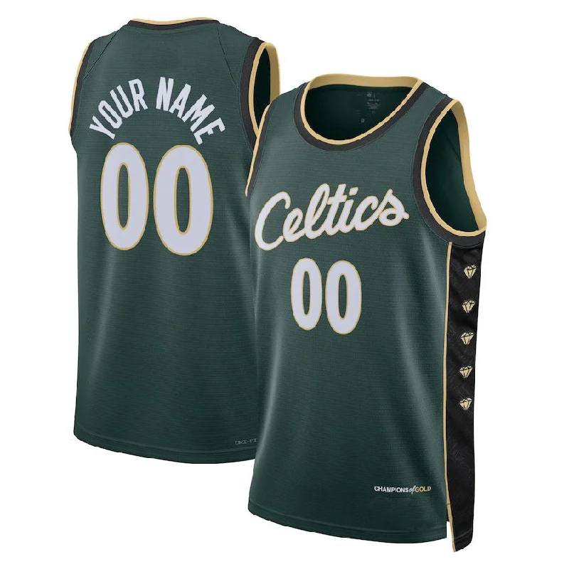 Custom basketball jersey for kids with vibrant designs-Custom B.Celtics Unisex 2022-23 Swingman Jersey City Edition Kelly Green American Stitched Basketball Jersey