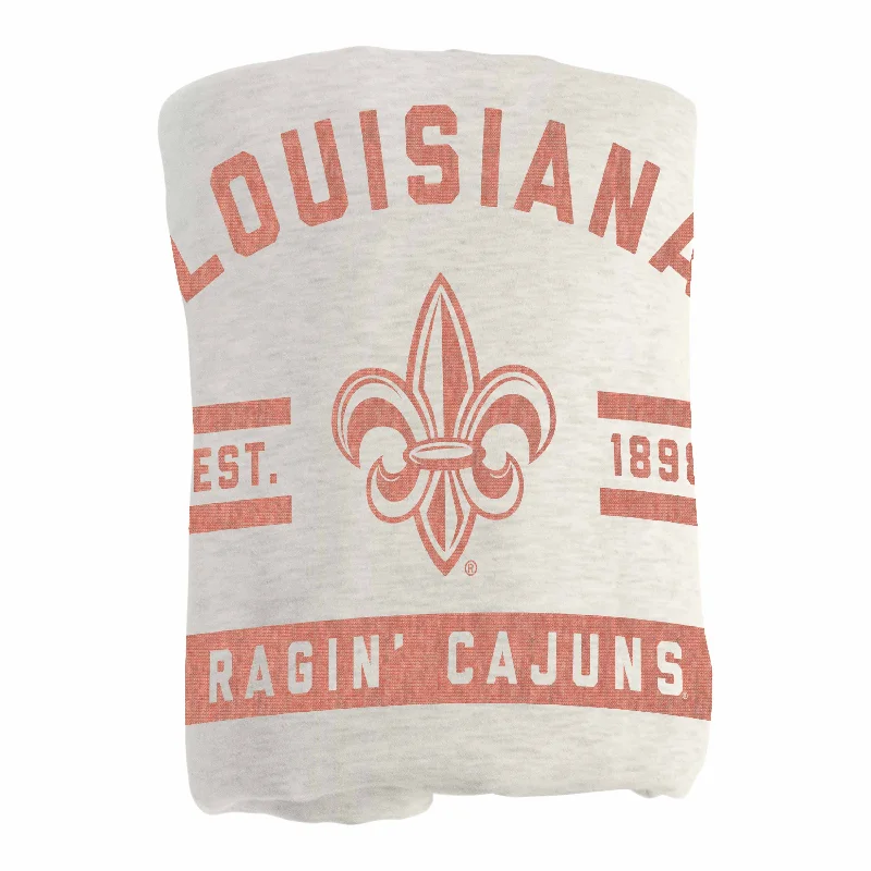 Team-themed pet bedding for fan pets-Louisiana Lafayette Oatmeal Sweatshirt Blanket