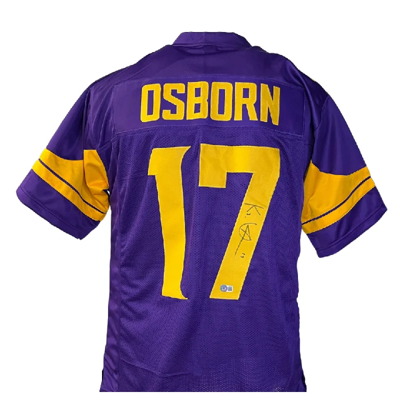 Soccer jersey for professional players-KJ Osborn Signed Custom Holiday Football Jersey