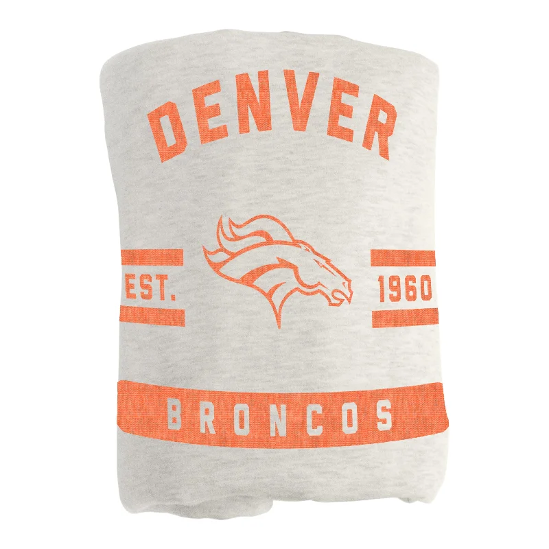 Personalized team bedding sets for kids-Denver Broncos Oatmeal Sweatshirt Blanket