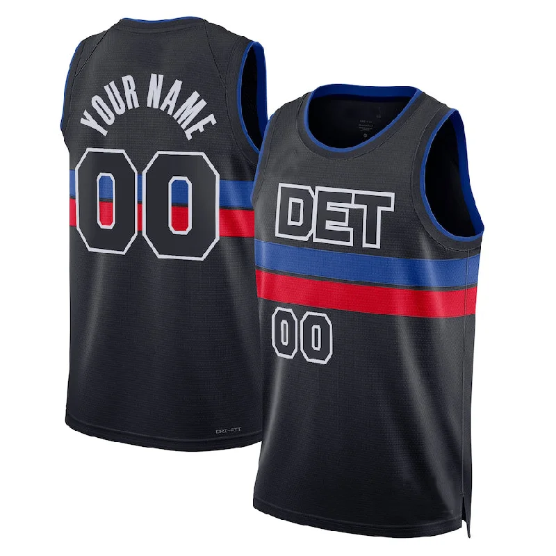 Retro basketball jerseys for collectors-Custom D.Pistons Jordan Brand Unisex 2022-23 Swingman Jersey Statement Edition Black American Stitched Basketball Jersey