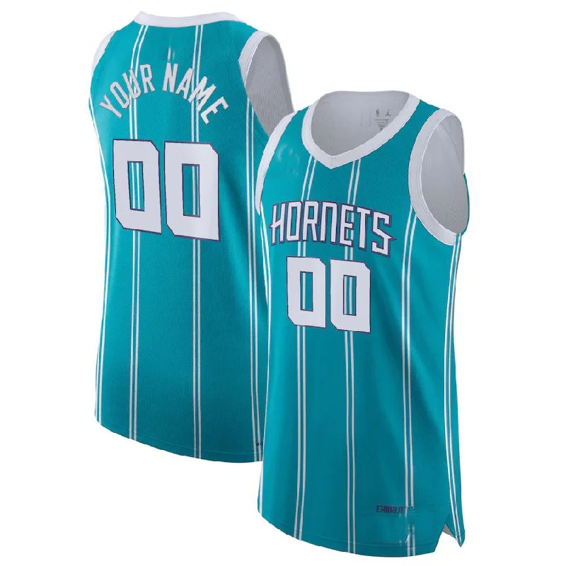 Basketball jersey with unique color combinations for teams-Custom C.Hornets 2021-22 Diamond Swingman Authentic Jersey Icon Edition Teal American Stitched Basketball Jersey