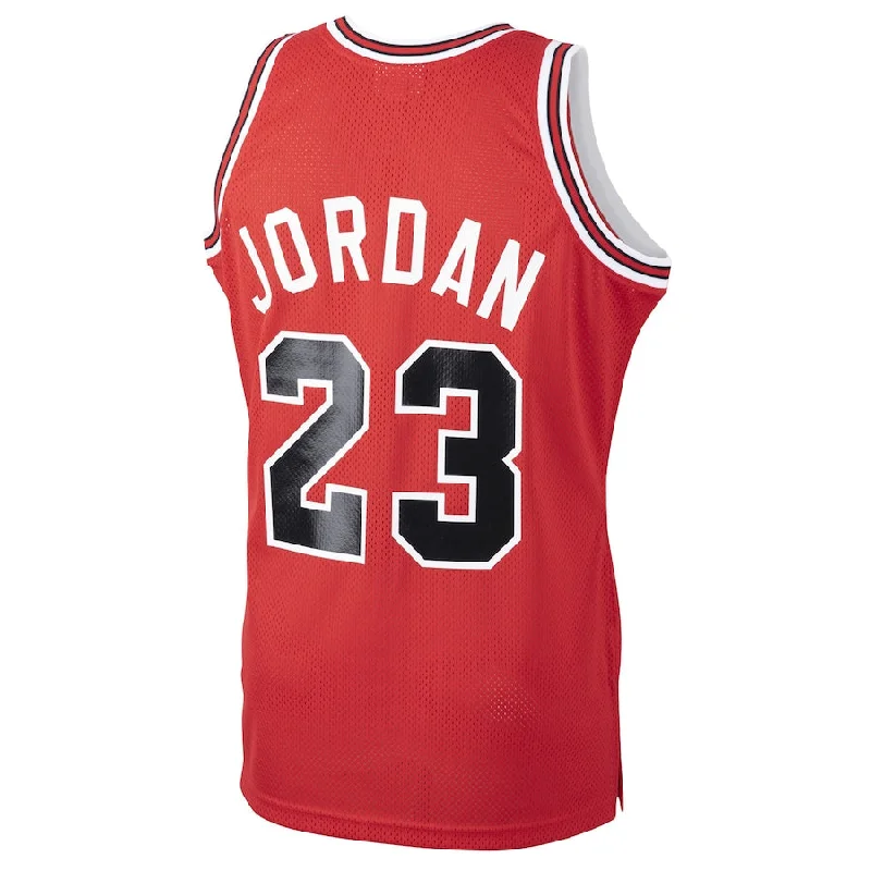 Personalized basketball jersey with team logo print-C.Bulls #23 Michael Jordan Mitchell & Ness 1984-85 Hardwood Classics Rookie Authentic Jersey  Red Stitched American Basketball Jersey