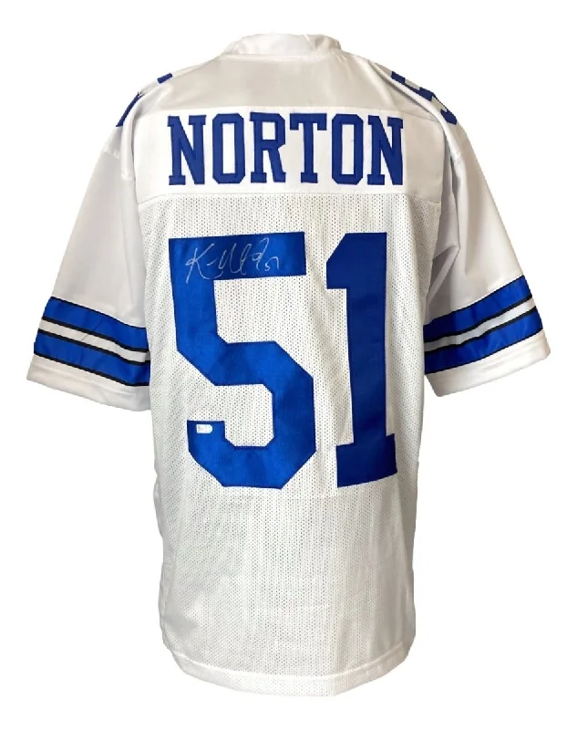 Custom soccer jersey for charity fundraising events-Ken Norton Jr Dallas Signed White Football Jersey Sports Integrity