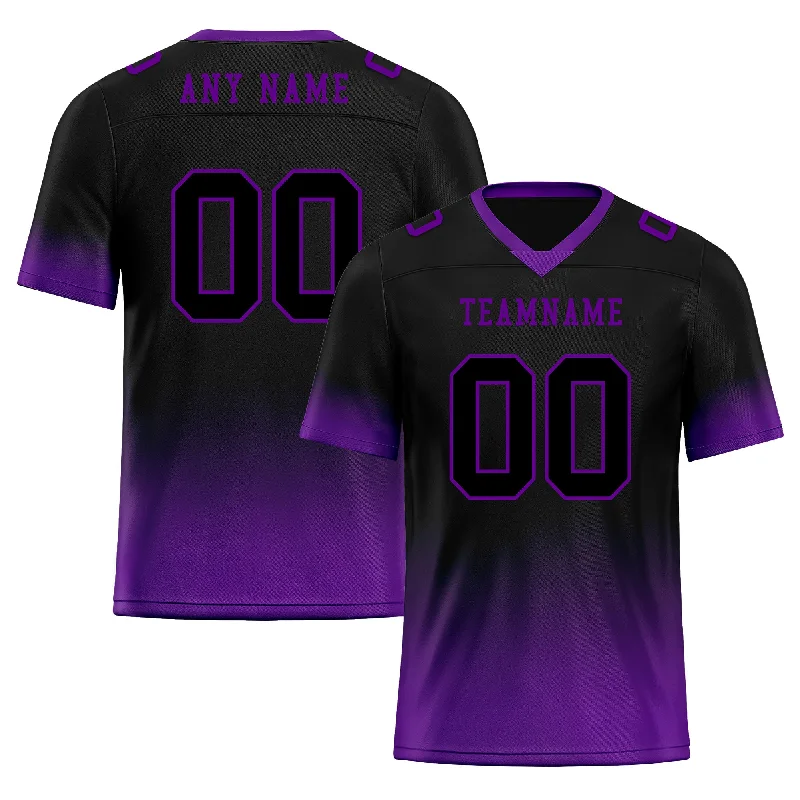 Custom soccer jersey with retro-inspired designs-Custom Black Purple Fade Fashion Personalized Authentic Football Jersey FBJ02-D06088